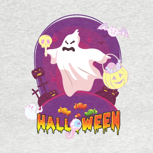 Halloween Ghost Pastel Candy Cute and Funny Spooky Costume by nathalieaynie